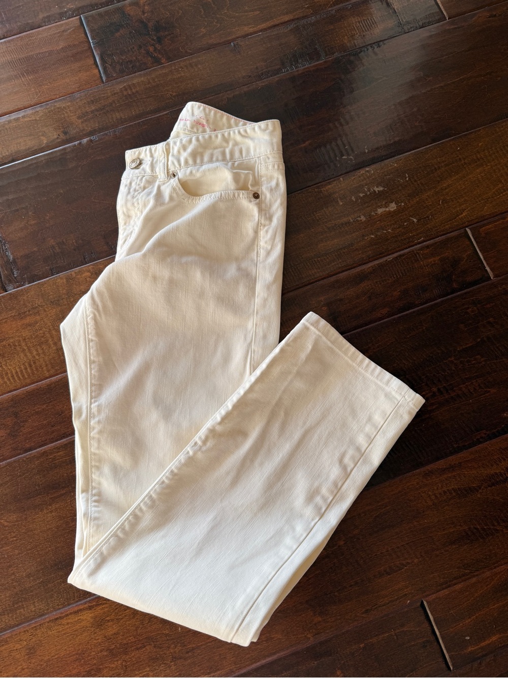 Lilly Pulitzer Cream Straight-Leg Jeans